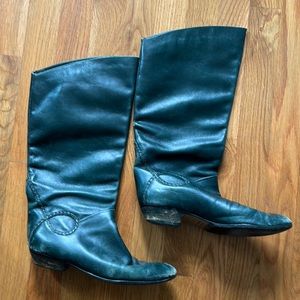 Vintage emerald green boots - resoled